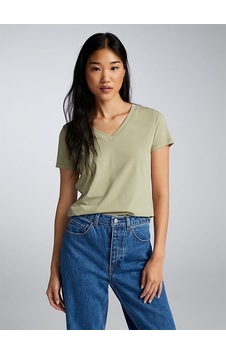 Superlife Kadın V Yaka Tshirt Spr24tsk45 Haki Superlife Kadın V Yaka Tshirt Spr24tsk45 Haki