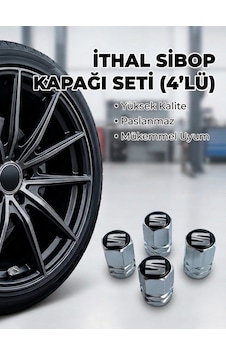 Seat Grubu İle Uyumlu Alüminyum Altıgen Sibop Kapak Seti Gümüş - İthal Sibop Kapağı 4lü Set Seat Grubu İle Uyumlu Alüminyum Altıgen Sibop Kapak Seti Gümüş - İthal Sibop Kapağı 4lü Set