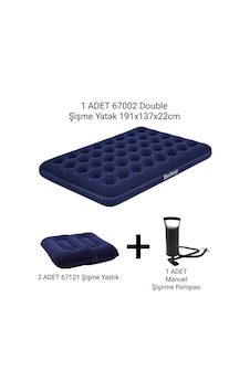 Bestway 67002 Şişme Yatak Yastıklı Ve Pompalı Lacivert Bestway 67002 Şişme Yatak Yastıklı Ve Pompalı Lacivert