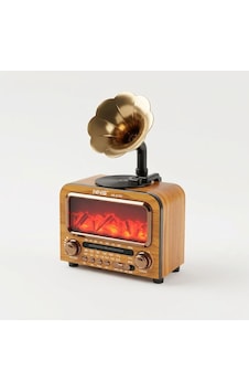 Nostaljik Şömine Işıklı Gramofon Bluetooth Hoparlör - Ahşap Retro Fm Radyo Usb/sd Kart Girişli 1800 Mah Nostaljik Şömine Işıklı Gramofon Bluetooth Hoparlör - Ahşap Retro Fm Radyo Usb/sd Kart Girişli 1800 Mah