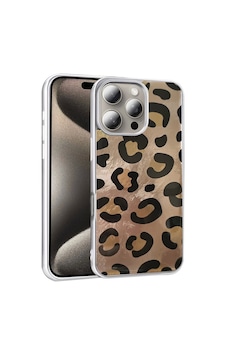 Apple Uyumlu iPhone 16 Pro Max Kılıf Desenli Zore Mep Kapak Gold Leopar Apple Uyumlu iPhone 16 Pro Max Kılıf Desenli Zore Mep Kapak Gold Leopar