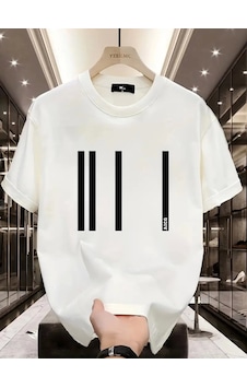 Efnaz Style Baskılı Oversize Bisiklet Yaka T-shirt - Beyaz Efnaz Style Baskılı Oversize Bisiklet Yaka T-shirt - Beyaz