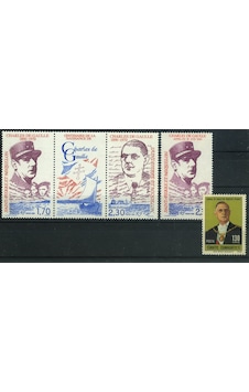 Koleksiyon Pulları,general Charles De Gaulle,damgasız 4 Pul 2 Tam Seri,n11-82