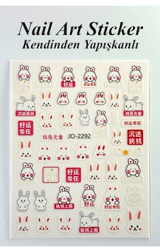 Nail Art Sticker Kendinden Yapışkanlı, Tırnak Süsleme, Tırnak Dövmesi Stikır 2292 Çok Renkli-2292 Nail Art Sticker Kendinden Yapışkanlı, Tırnak Süsleme, Tırnak Dövmesi Stikır 2292 Çok Renkli-2292