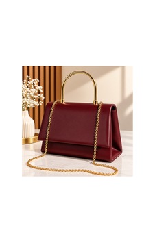 Names Bag Zincir Askılı Abiye Omuz Çnatası - Gold Metal Kulplu Şık Davet Çantası Bordo Bordo Names Bag Zincir Askılı Abiye Omuz Çnatası - Gold Metal Kulplu Şık Davet Çantası Bordo Bordo