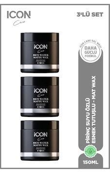 Iconcare Rice Water Matte Wax Esnek Kontrol Mat Görünüm Saç Waxı 3'lü Set 150 Ml Iconcare Rice Water Matte Wax Esnek Kontrol Mat Görünüm Saç Waxı 3'lü Set 150 Ml