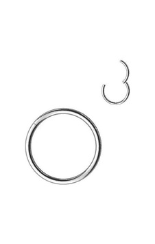 Gümüş Renk Paslanmaz Kararmaz Cerrahi Çelik Tam Halka Kıkırdak Tragus Helix Çelik Piercing - 3172 Gümüş