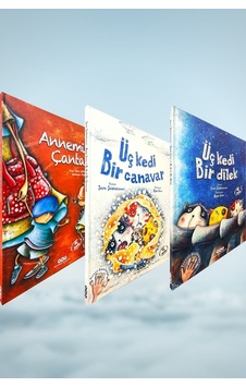 Annemin Çantası - Üç Kedi Bir Dilek - Üç Kedi Bir Canavar - Sara Şahinkanat 3 Kitap Set