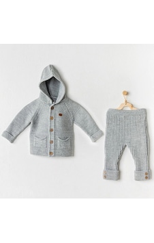 Andywawa Ac24335 Knitwear Bebek Triko Takım Gri Melanj 001 Andywawa Ac24335 Knitwear Bebek Triko Takım Gri Melanj 001