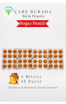 Çareburada Bal & Propolis Boğaz Pastili 48 Adet Çareburada Bal & Propolis Boğaz Pastili 48 Adet