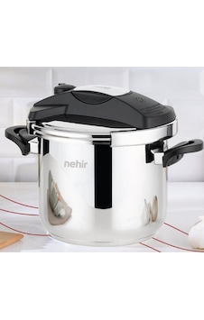 Nehir Silver Matik 5 Lt Düdüklü Tencere Paslanmaz Çelik Pratik Kapaklı