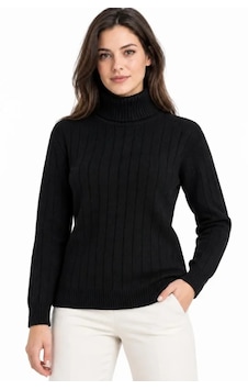 Butik İstanbul Balıkçı Yaka Tam Boğazlı Kalın Fitilli Regular Fit Triko Kazak - Siyah Butik İstanbul Balıkçı Yaka Tam Boğazlı Kalın Fitilli Regular Fit Triko Kazak - Siyah