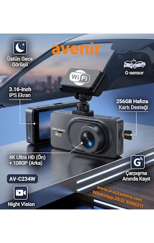 Avenir C234w Araç İçi Kamera