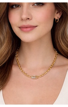 14k Zirkon Taşlı Gold Ataç Kolye Altın Altın 14k Zirkon Taşlı Gold Ataç Kolye Altın Altın