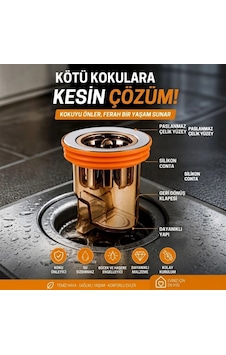 Gider Kokusu Ve Böcek Önleyici Gider Kapağı, Duş Ve Lavabo İçin Geri Akış Önleyici Plastik Yer Süzgeci Kapağı 5047