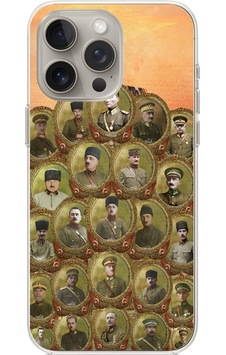 Apple Uyumlu iPhone 15 Pro  Atatürk Ve Kurtuluş Savaşı Komutanları Baskılı Silikon Kılıf Renkli