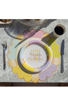 Birthday Kağıt Tabak 22 Cm 12'li Paket Gri Birthday Kağıt Tabak 22 Cm 12'li Paket Gri