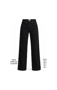 Miss Poem Kadın Siyah Yüksek Bel Wide Leg Jean Pantolon Miss Poem Kadın Siyah Yüksek Bel Wide Leg Jean Pantolon