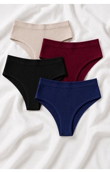 Skin Verse Pamuklu Yüksek Bel Tanga Külot 4'lü Set çok Renkli Skin Verse Pamuklu Yüksek Bel Tanga Külot 4'lü Set çok Renkli