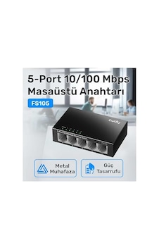 Cudy Fs105 5-port 10/100mbps Metal Kasa Masaüstü Switch, Tak Ve Çalıştır, Duvara Monte Edilebilir Ta Cudy Fs105 5-port 10/100mbps Metal Kasa Masaüstü Switch, Tak Ve Çalıştır, Duvara Monte Edilebilir Ta