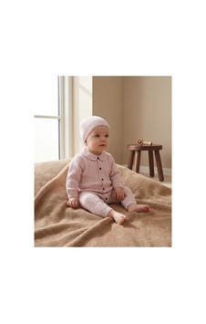 Minory Baby - Bereli Triko Bebek Tulumu Pembe Pembe Minory Baby - Bereli Triko Bebek Tulumu Pembe Pembe
