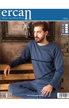 Ercan K-20142 Erkek 2 İplik Pijama Takım Gri Ercan K-20142 Erkek 2 İplik Pijama Takım Gri