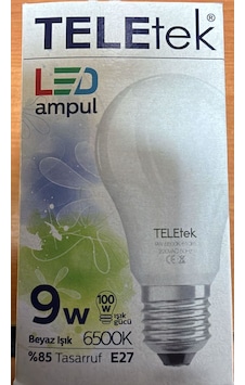 Teletek Led Ampül 9 Watt 6500k E27