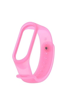 Xiaomi Mi Band 3 ve Mi Band 4 Yedek Silikon Bileklik Saydam Pembe