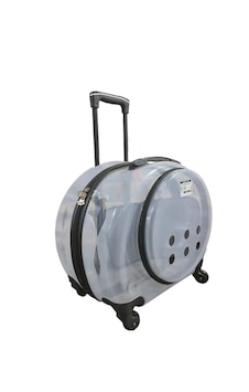 Şeffaf Camlı Premium Çekçekli Tekerlekli Kedi Taşıma Çantası 45x4 Şeffaf Camlı Premium Çekçekli Tekerlekli Kedi Taşıma Çantası 45x4