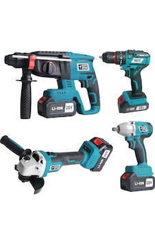 Catpower CAT1380 Kömürsüz Akülü Set: Darbeli Vidalama + Kırıcı-Delici + Avuç Taşlama + Somun Sıkma 20V Li-ion Catpower CAT1380 Kömürsüz Akülü Set: Darbeli Vidalama + Kırıcı-Delici + Avuç Taşlama + Somun Sıkma 20V Li-ion