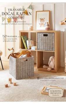 Ocean Home Textile 2'li Çocuk Odası Yıkanabilir Gri Pp Rattan Sepet Set 33 X 33 X 33 Cm Ocean Home Textile 2'li Çocuk Odası Yıkanabilir Gri Pp Rattan Sepet Set 33 X 33 X 33 Cm