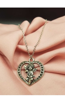 Tezzgelsin Unisex Kalpli Eros Kolye Gümüş