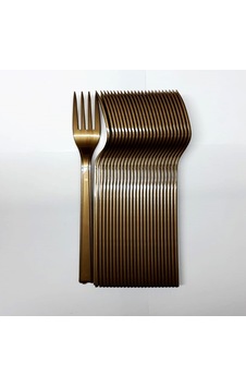 3 Paket 25'li Plastik Çatal Gold - Parti Çatalı 3 Paket 25'li Plastik Çatal Gold - Parti Çatalı