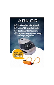 Armor 10 Mm Renkli Alarmlı Disk Kilidi Yeni Versiyon Armor 10 Mm Renkli Alarmlı Disk Kilidi Yeni Versiyon