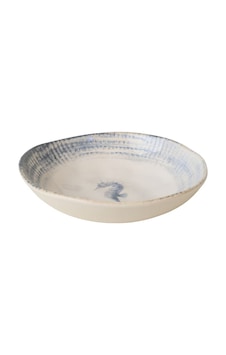 Keramika Marin Çukur Tabak 20 Cm Altın - Beyaz Keramika Marin Çukur Tabak 20 Cm Altın - Beyaz