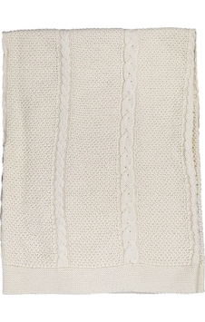 Saç Örgü Triko Bebek Battaniyesi 80x90 Cm 1063 Taş