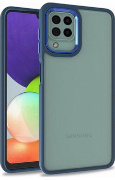 Galaxy A22 4g Kılıf Zore Flora Kapak Mavi