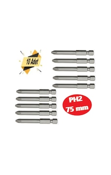 Bits Uç, Yıldız Matkap Ucu Ph2x75 Mm 10 Adet Bits Uç, Yıldız Matkap Ucu Ph2x75 Mm 10 Adet