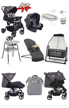 Tommy Baby 12 Parça Çeyiz Seti Bebek Arabası - Puset - Beşik - Ana Kucağı - Mama Sandalyesi - Küvet Takımı - Bebek Bakım Çantası