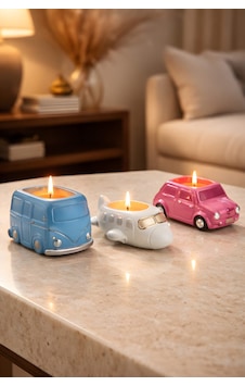 Sevimli Araçlar Kap İçi Mum Set3 3 Lü Set Renkli Sevimli Araçlar Kap İçi Mum Set3 3 Lü Set Renkli