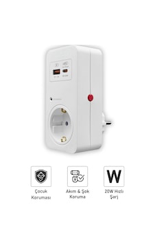 Onvec Basic Usb/type-c Akım Ve Şok Korumalı Priz 720 Joule