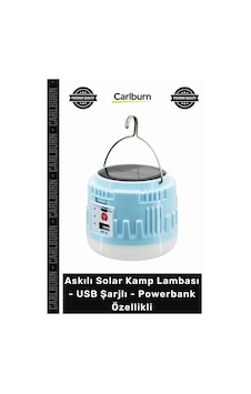 Özel Üretim Güneş Panelli Çadır Feneri Askılı Solar Kamp Lambası Usb Şarjlı Powerbank Özellikli Çok Renkli