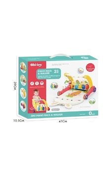 Bıb6016- Piyanolu Bebek Yürüteci Ve Tavşan Desenli Kırmızı Oyun Halısı 2 İn 1