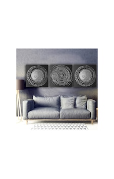 Modern Kanvas Tablo Gümüş 3 Parça Set 99