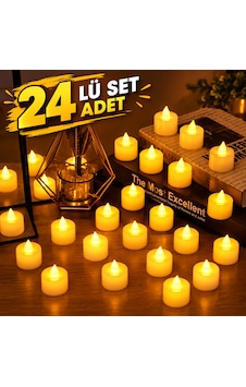 Led Mum Pilli Dekoratif Mum Ledli Mum Sevgililer Günü Mumu Led Mum Ledli Mum Model Işıklı Mum Sarı