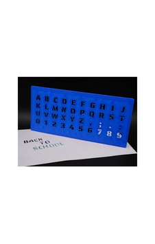 Alvera Alfabe, Rakam Ve Cetvel Şablonu 20 Cm 3d Baskı Yazı Çizim Kalıbı - Mavi Alvera Alfabe, Rakam Ve Cetvel Şablonu 20 Cm 3d Baskı Yazı Çizim Kalıbı - Mavi