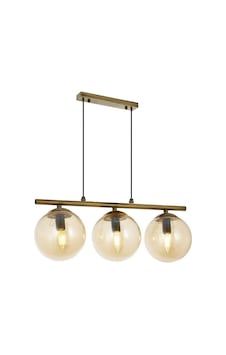 Modern Bal Glop Camlı Sıralı Üçlü Gold Sarkıt Avize Modern Bal Glop Camlı Sıralı Üçlü Gold Sarkıt Avize