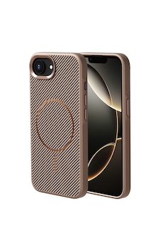 Apple iPhone Uyumlu, 17e Kılıf M-safe Şarj Özellikli Karbon Fiber Görünümlü Zore Troy Kapak - Gold Apple iPhone Uyumlu, 17e Kılıf M-safe Şarj Özellikli Karbon Fiber Görünümlü Zore Troy Kapak - Gold