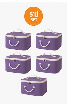 5'li Set Mor Şeffaf Kapaklı Hurç 28x32x15 Cm Orta Boy Dolap İçi Kıyafet Ve Havlu Düzenleyici 5'li Set Mor Şeffaf Kapaklı Hurç 28x32x15 Cm Orta Boy Dolap İçi Kıyafet Ve Havlu Düzenleyici