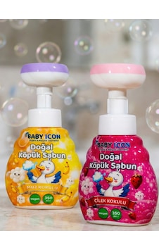 Baby Icon Doğal Çocuk Köpük El Sabunu 350 Ml Muz + Çilek Kokulu Vegan Parabensiz Baby Icon Doğal Çocuk Köpük El Sabunu 350 Ml Muz + Çilek Kokulu Vegan Parabensiz